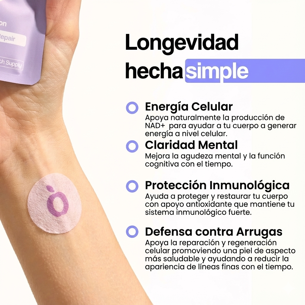 Parches NAD+ Boost™ Vitalidad renovada y rejuvenecimiento celular